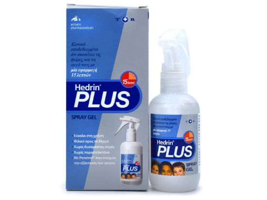 Εικόνα της HEDRIN PLUS SPRAY GEL 100 ML  Hedrin Plus Spray Gel Αντιφθειρικό Τζελ από 6m+, χωρίς Χημικά, 100ml