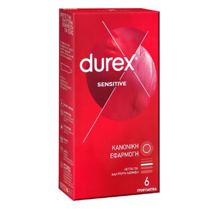 Εικόνα της DUREX SENSITIVE 6TEM.  Durex Sensitive Προφυλακτικά Λεπτά για Μεγαλύτερη Ευαισθησία, 6τεμ