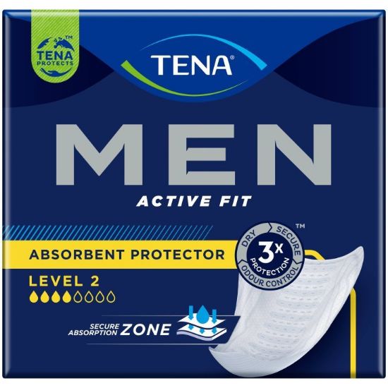 Εικόνα της TENA MEN ACTIVE FIT LEVEL 2 10TEM. Tena Men Absorbent Protector Level 2 Ανδρικά Επιθέματα Μέτριας Ακράτειας, 10 τεμάχια