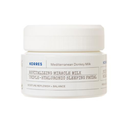 Εικόνα της KORRES REVITALIZING MIRACLE MILK TRIPLE-HYALURONIC SLEEPING FACIAL MEDITERRANEAN DONKEY MILK 40ML- ΚΡΕΜΑ ΝΥΧΤΑΣ ΑΠΟ ΓΑΛΑ ΓΑΙΔΟΥΡΑΣ ΜΕ 3 ΥΑΛΟΥΡΟΝΙΚΑ ΟΞΕΑ 40ML