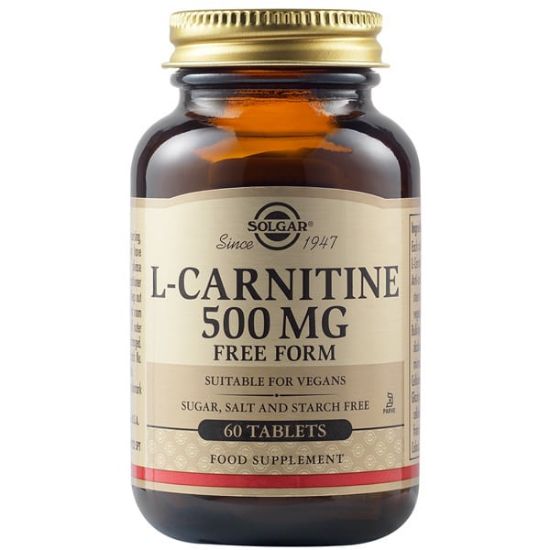 Εικόνα της SOLGAR  L-CARNITINE 500MG 60TABS    Solgar L-Carnitine 500mg Συμπλήρωμα Διατροφής Καρνιτίνης για Αύξηση Ενέργειας, Αντοχής & Ενίσχυση του Μεταβολισμού - Ιδανικό για Αθλητές, 60tabs