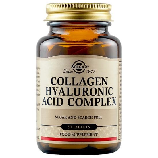 Εικόνα της SOLGAR  COLLAGEN HYALOURONIC ACID COMPLEX 30TABS  Solgar Collagen Hyaluronic Acid Complex 120mg Συμπλήρωμα Διατροφής με Κολλαγόνο & Υαλουρονικό Οξύ για Λαμπερό Δέρμα & Υγιείς Αρθρώσεις, 30tabs