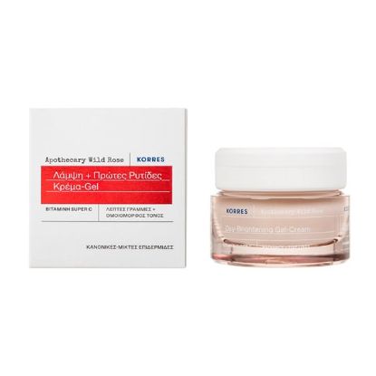 Εικόνα της KORRES WILD ROSE DAY-BRIGHTENING GEL-CREAM, ΚΡΕΜΑ ΗΜΕΡΑΣ ΓΙΑ ΛΑΜΨΗ & ΠΡΩΤΕΣ ΡΥΤΙΔΕΣ 40ML