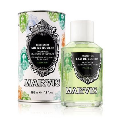 Εικόνα της MARVIS EAU DE BOUCHE STRONG MINT MOUTHWASH 120ML   Marvis Concentrated Mouthwash Strong Mint Συμπυκνωμένο Στοματικό Διάλυμα, 120ml