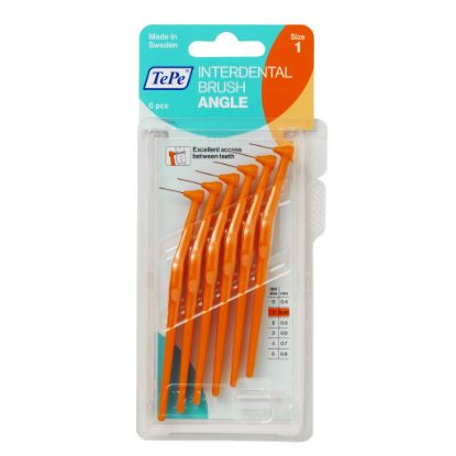 Εικόνα της TEPE INTERDENTAL BRUSH ANGLE SIZE 1 ΠΟΡΤΟΚΑΛΙ 6ΤΕΜ