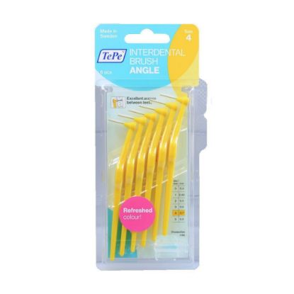 Εικόνα της TEPE INTERDENTAL BRUSH ANGLE SIZE 4 ΚΙΤΡΙΝΟ 6ΤΕΜ.