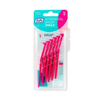 Εικόνα της TEPE ΙΝΤΕRDENTAL BRUSH ANGLE SIZE 0 ΦΟΥΞΙΑ 6ΤΕΜ