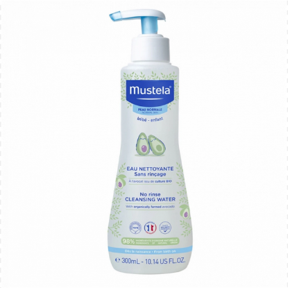 Εικόνα της MUSTELA NO RINSE CLEANSING WATER 300ML   Mustela PhysiObebe Fluide Nettoyant Sans Rincage Υδατικό Διάλυμα Προσώπου και Μηρογεννητικής Περιοχής Χωρίς Ξέπλυμα 300ml