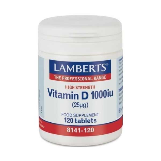 Εικόνα της LAMBERTS VITAMIN D3  1000IU 120TABS  Lamberts Vitamin D3 1000IU/25μg Απαραίτητη για την Υγεία των Οστών & των Δοντιών, 120caps