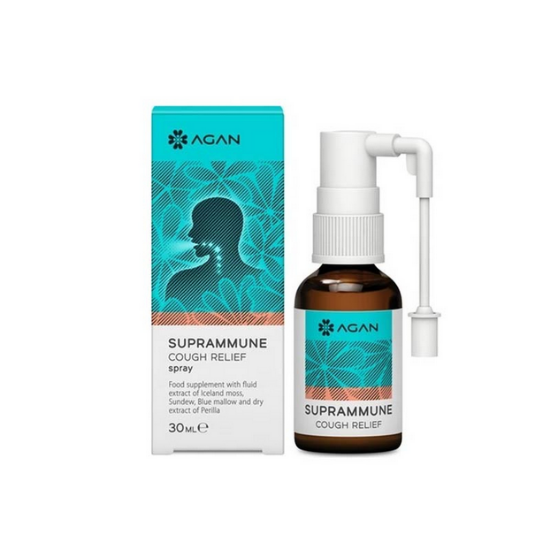 Εικόνα της AGAN SUPRAMMUNE COUGH RELIEF SPRAY 30 ML  - Σπρέι Λαιμού για τον Ξηρό & Ερεθιστικό Βήχα, 30ml