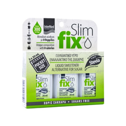 Εικόνα της INTERMED SLIM FIX POCKET SIZE  3X20ML   Intermed Slimfix Γλυκαντικό Υγρό Εναλλακτικό της Ζάχαρης, 3 x 20ml