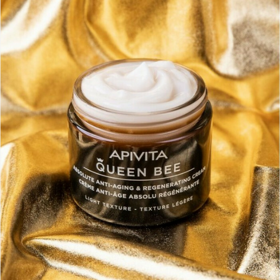 Εικόνα της APIVITA QUEEN BEE CREME ANTI-AGING ABSOLU LIGHT 50ML  APIVITA Queen Bee Light Cream, Κρέμα Απόλυτης Αντιγήρανσης με βασιλικό πολτό ελεγχόμενης αποδέσμευσης, 50ml