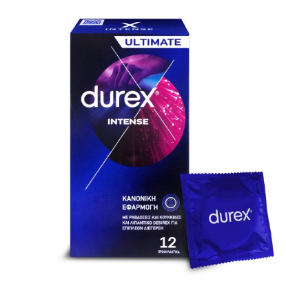 Εικόνα της DUREX INTENSE Προφυλακτικά με Κουκίδες, Ραβδώσεις & Διεγερτικό Τζελ, 12TEM