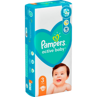 Εικόνα της PAMPERS ACTIVE BABY N3 (6-10KG) 54TEM