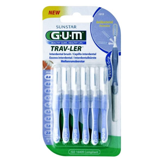 Εικόνα της GUM TRAV-LER ΜΕΣΟΔΟΝΤΙΑ Ν0 ΛΙΛΑ  0.6MMx6ΤΕΜ  1312