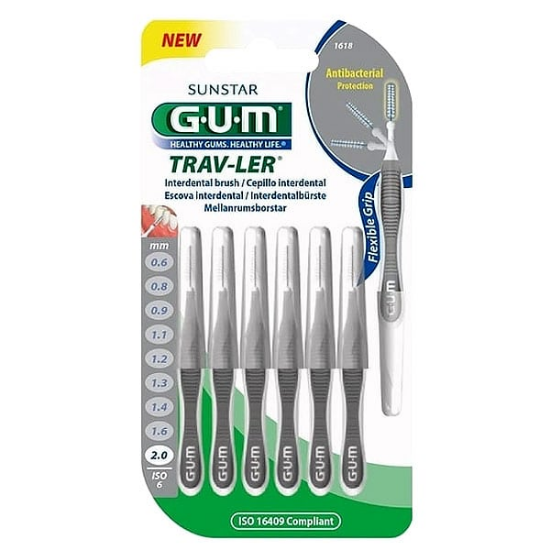 Εικόνα της GUM TRAV-LER ΜΕΣΟΔΟΝΤΙΑ Ν6 ΓΚΡΙ 2.0MMx6ΤΕΜ 1618