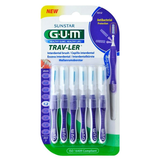 Εικόνα της GUM TRAV-LER ΜΕΣΟΔΟΝΤΙΑ Ν3 ΜΩΒ 1.2MMx6ΤΕΜ  1512