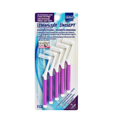 Εικόνα της INTERMED UNISEPT INTERDENTAL BRUSH S 1,0MM ΜΩΒ   Intermed Chlorhexil Interdental Brushes S 1,0mm Μεσοδόντια Βουρτσάκια Μωβ, 5τμχ