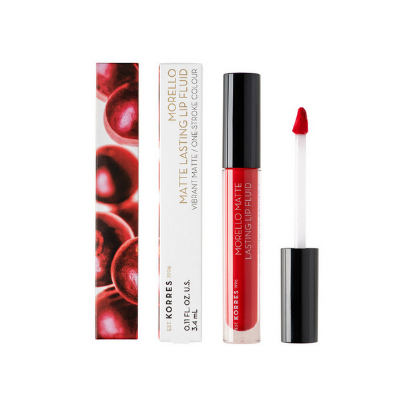 Εικόνα της KORRES MORELLO MATTE LASTING LIP FLUID N52 POPPY RED 3.4ML