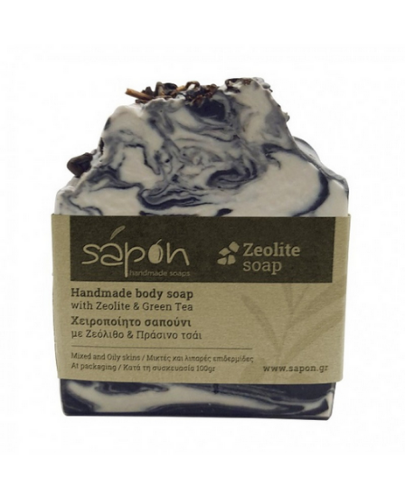 Εικόνα της SAPON ZEOLITE & GREEN TEA SOAP 100GR