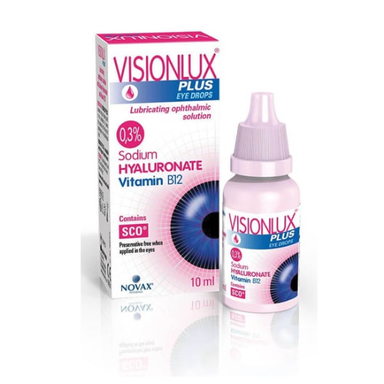 Εικόνα της NOVAX VISIONLUX LUBRUCATING EYE DROPS 0,3%, ΛΙΠΑΝΤΙΚΟ ΟΦΘΑΛΜΙΚΟ ΔΙΑΛΥΜΑ ΜΕ ΥΑΛΟΥΡΟΝΙΚΟ ΝΑΤΡΙΟ ΣΕ ΣΤΑΓΟΝΕΣ, 10ml