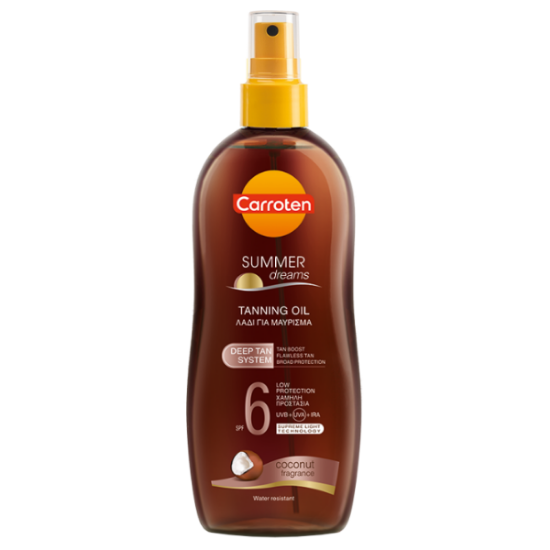 Εικόνα της CARROTEN SUMMER DREAMS TANNING OIL SPRAY, DEEP TAN SPF6, ΛΑΔΙ ΜΑΥΡΙΣΜΑΤΟΣ ΜΕ ΠΡΟΣΤΑΣΙΑ, 200ML