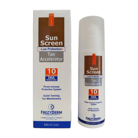 Εικόνα της FREZYDERM SUN SCREEN TAN ACCELERATOR SPF10 150ML