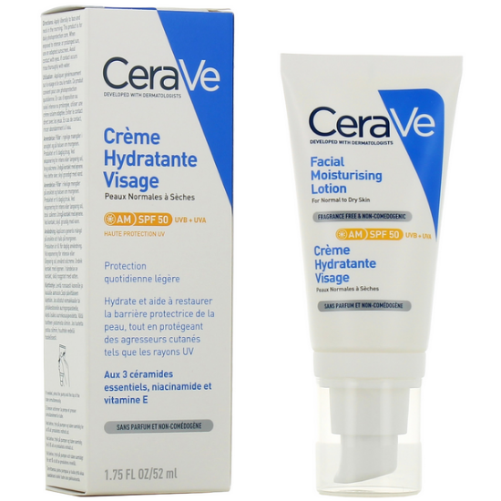 Εικόνα της CERAVE  FACIAL MOISTURIZING LOTION, ΕΝΥΔΑΤΙΚΗ ΛΟΣΙΟΝ ΠΡΟΣΩΠΟΥ SPF50, 52ML