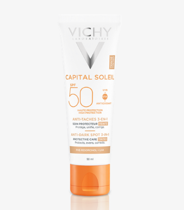 Εικόνα της VICHY CAPITAL SOLEIL  ANTI-TACHES 3 IN 1 SPF50 50ML- ΑΝΤΗΛΙΑΚΗ ΠΡΟΣΩΠΟΥ ΓΙΑ ΠΑΝΑΔΕΣ ΜΕ ΧΡΩΜΑ 50ML