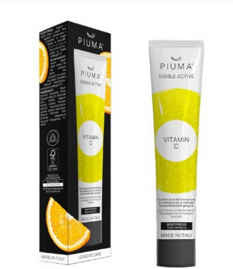 Εικόνα της PIUMA TOOTHPASTE VITAMIN C VISIBLE ACTIVE, 75ML