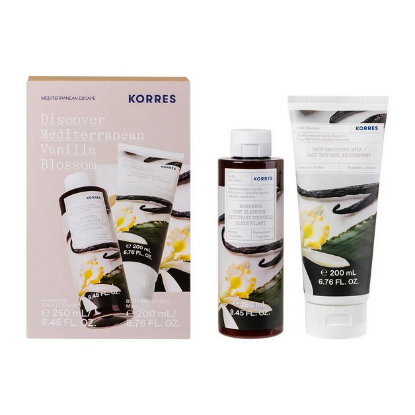 Εικόνα της KORRES DISCOVER MEDITERRANEAN VANILLA BLOSSOM PROMO ΜΕ BODY CLEANSER ΑΦΡΟΛΟΥΤΡΟ ΒΑΝΙΛΙΑ, 250ML & BODY SMOOTHING MILK ΕΝΥΔΑΤΙΚΟ ΓΑΛΑΚΤΩΜΑ ΒΑΝΙΛΙΑ, 200ML