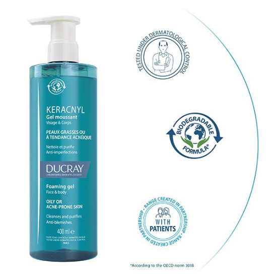 Εικόνα της DUCRAY KERANCYL FOAMING GEL FOR FACE & BODY ΑΦΡΙΖΟΝ ΤΖΕΛ ΚΑΘΑΡΙΣΜΟΥ ΓΙΑ ΔΕΡΜΑ ΜΕ ΤΑΣΗ ΑΚΜΗΣ ΓΙΑ ΠΡΟΣΩΠΟ & ΣΩΜΑ, 400ML