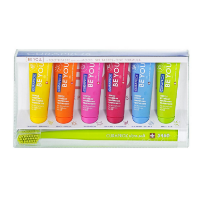 Εικόνα της CURAPROX BE YOU SIX TASTE PACK 6 ΟΔΟΝΤΟΚΡΕΜΕΣ x10ml & 1 ΟΔΟΝΤΟΒΟΥΡΤΣΑ, 1 ΣΕΤ