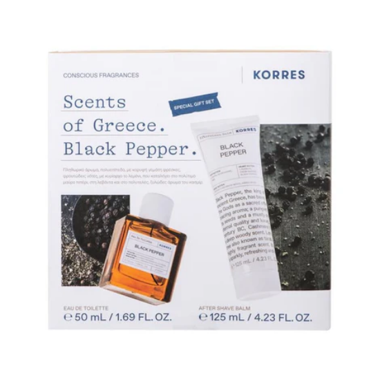 Εικόνα της KORRES PROMO BLACK PEPPER EAU DE TOILETTE 50ML & ΔΩΡΟ BLACK PEPPER AFTERSHAVE BALM, 125ML