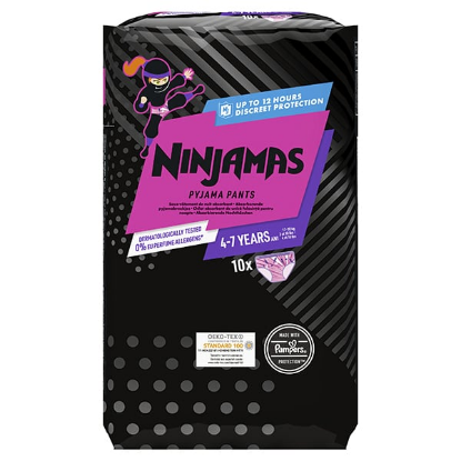 Εικόνα της PAMPERS NINJAMAS GIRL 4-7 YEARS (17-30KG) 10TEM.-Πάνες Βρακάκι για Κορίτσια 4-7ετών (17-30kg), 10τεμ