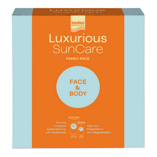 Εικόνα της INTERMED LUXURIOUS SUNCARE FACE & BODY FAMILY PACK ΜΕ HIGH PROTECTION FACE CREAM SPF50, 75ML & SUN PROTECTION BODY CREAM SPF30, 200ML, 1ΣΕΤ