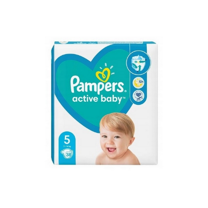 Εικόνα της PAMPERS ACTIVE BABY ΠΑΝΕΣ ΜΕ ΑΥΤΟΚΟΛΛΗΤΟ No 5 ΓΙΑ 11-16kg, 38ΤΧΜ