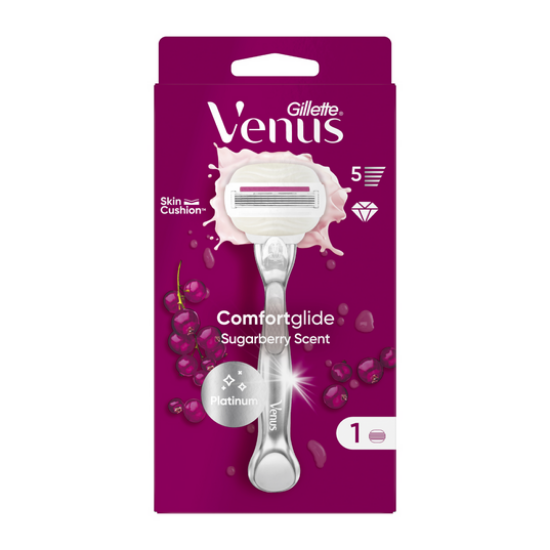 Εικόνα της GILLETTE VENUS COMFORTGLIDE SUGARBERRY ΓΥΝΑΙΚΕΙΑ ΞΥΡΙΣΤΙΚΗ ΜΗΧΑΝΗ ΜΕ 1 ΑΝΤΑΛΛΑΚΤΙΚΗ ΚΕΦΑΛΗ 1ΤΕΜ.