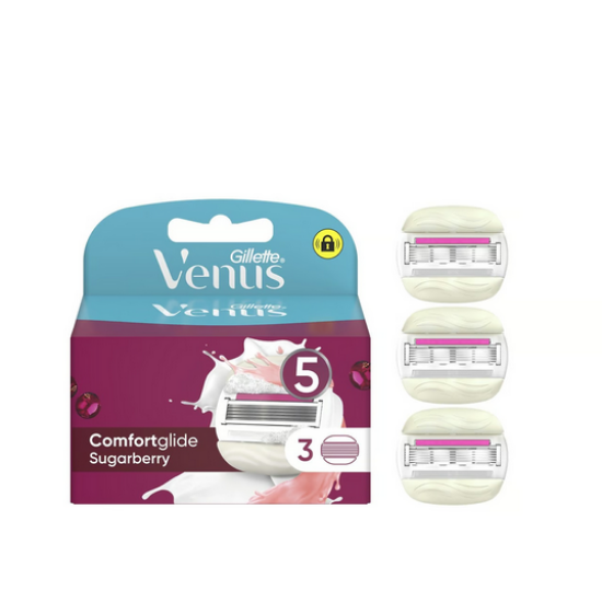 Εικόνα της GILLETTE VENUS COMFORTGLIDE SUGARBERRY ΑΝΤΑΛΛΑΚΤΙΚΕΣ ΚΕΦΑΛΕΣ ΓΥΝΑΙΚΕΙΑΣ ΞΥΡΙΣΤΙΚΗΣ ΜΗΧΑΝΗΣ 3ΤΕΜ.