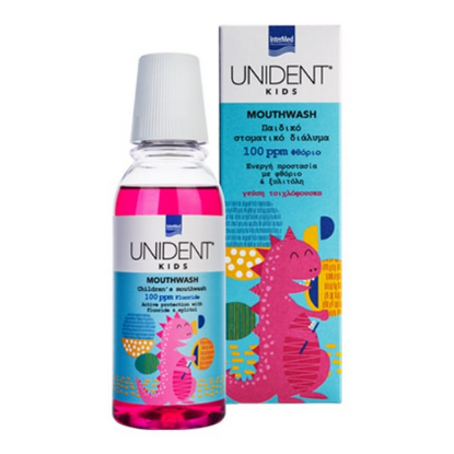 Εικόνα της INTERMED UNIDENT KIDS MOUTHWASH 100PPM 250ML 1TEM. - Στοματικό Διάλυμα 100ppm Φθόριο, 250ml