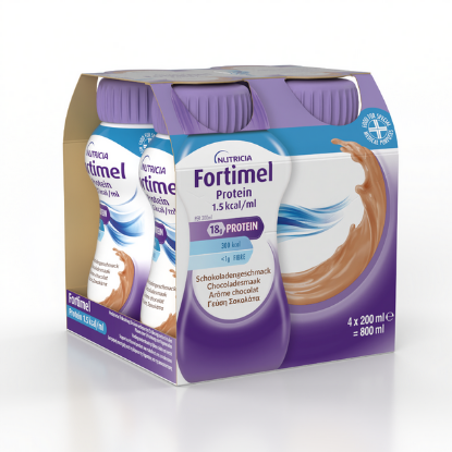 Εικόνα της   NUTRICIA FORTIMEL  ΣΟΚΟΛΑΤΑ 4X200ML  Nutricia Fortimel Extra Υπερπρωτεϊνικό Ρόφημα με γεύση Σοκολάτα 4 x 200ml